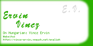 ervin vincz business card